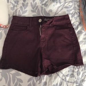 American Eagle Burgundy Jean Shorts